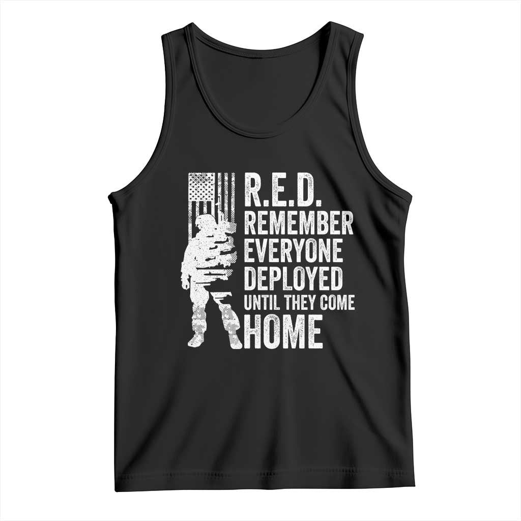 R.E.D Friday Tank Top Remember Everyone Deployed American Flag Military Supportive TS10 Black Print Your Wear