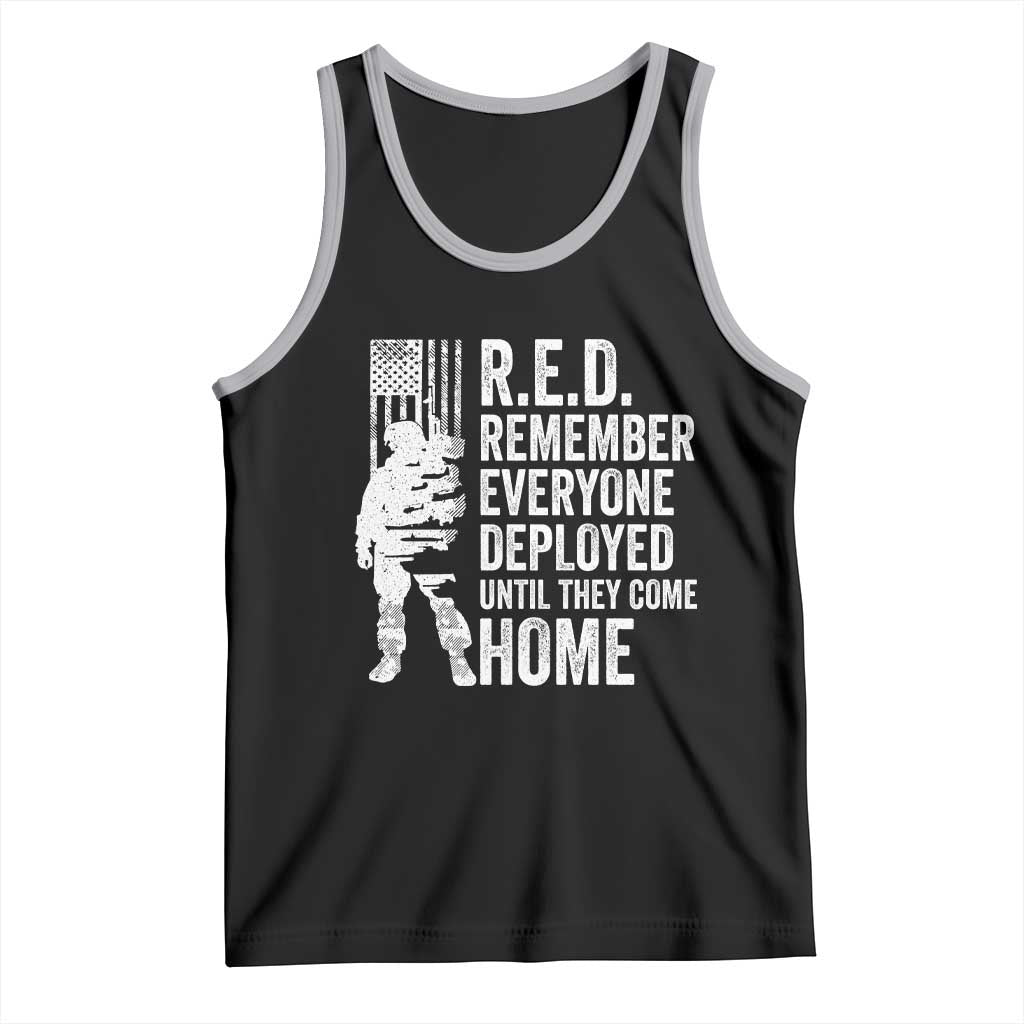 R.E.D Friday Tank Top Remember Everyone Deployed American Flag Military Supportive TS10 Black Athletic Heather Print Your Wear