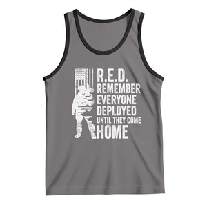 R.E.D Friday Tank Top Remember Everyone Deployed American Flag Military Supportive TS10 Deep Heather Black Print Your Wear
