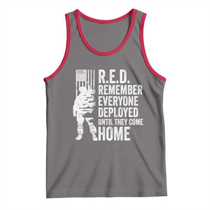 R.E.D Friday Tank Top Remember Everyone Deployed American Flag Military Supportive TS10 Deep Heather Red Print Your Wear