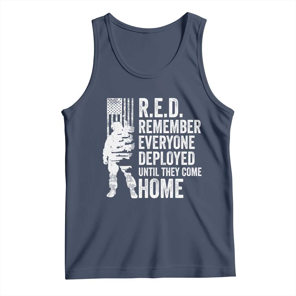 R.E.D Friday Tank Top Remember Everyone Deployed American Flag Military Supportive TS10 Navy Print Your Wear