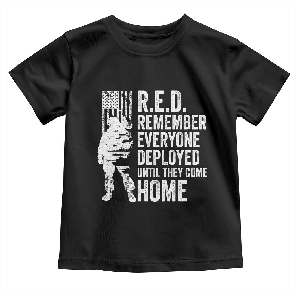 R.E.D Friday Toddler T Shirt Remember Everyone Deployed American Flag Military Supportive TS10 Black Print Your Wear