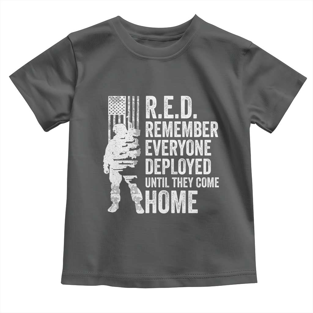 R.E.D Friday Toddler T Shirt Remember Everyone Deployed American Flag Military Supportive TS10 Dark Heather Print Your Wear