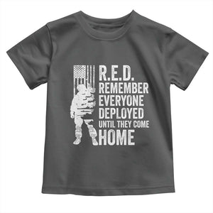 R.E.D Friday Toddler T Shirt Remember Everyone Deployed American Flag Military Supportive TS10 Dark Heather Print Your Wear