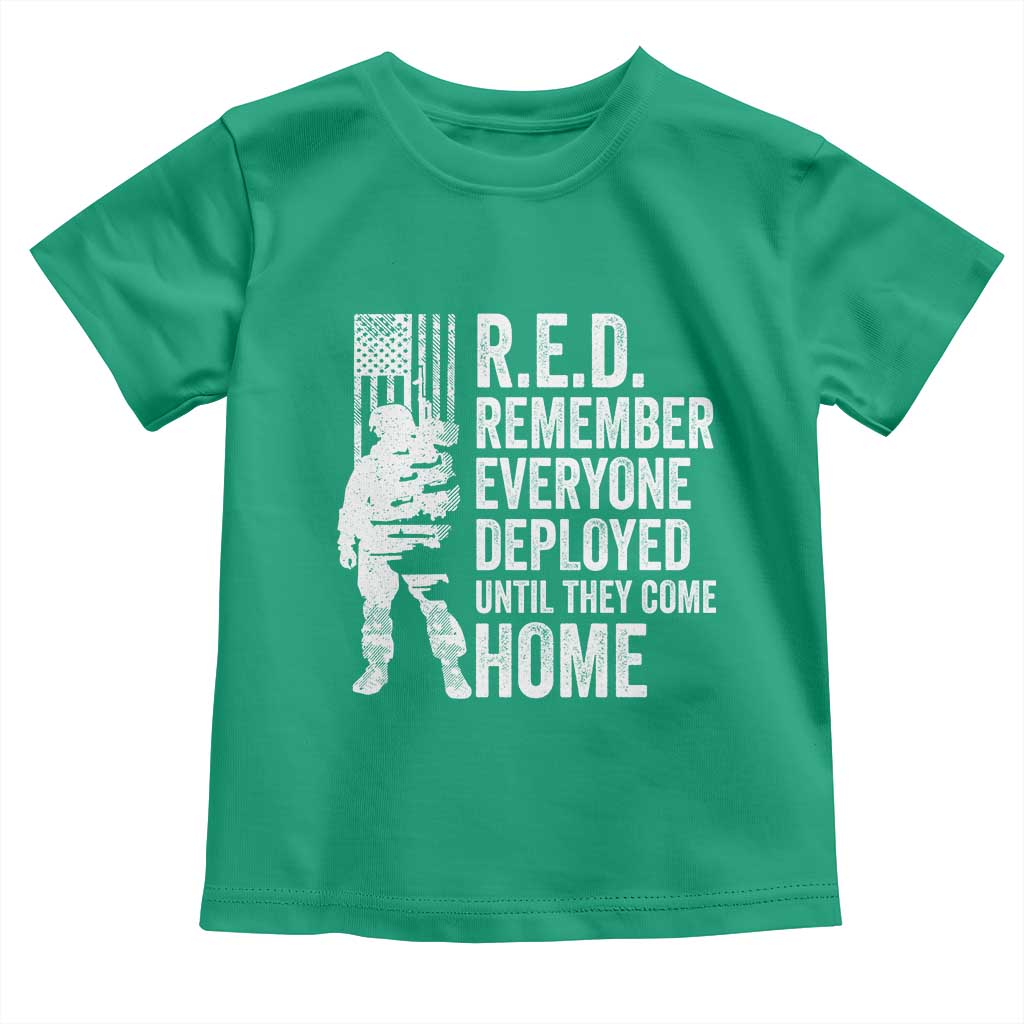R.E.D Friday Toddler T Shirt Remember Everyone Deployed American Flag Military Supportive TS10 Irish Green Print Your Wear
