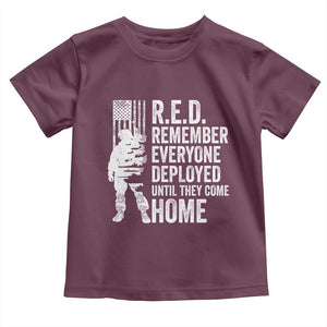 R.E.D Friday Toddler T Shirt Remember Everyone Deployed American Flag Military Supportive TS10 Maroon Print Your Wear