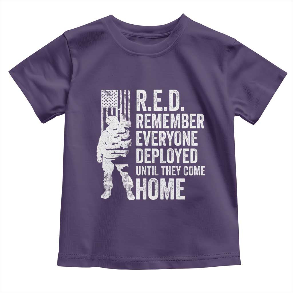 R.E.D Friday Toddler T Shirt Remember Everyone Deployed American Flag Military Supportive TS10 Purple Print Your Wear