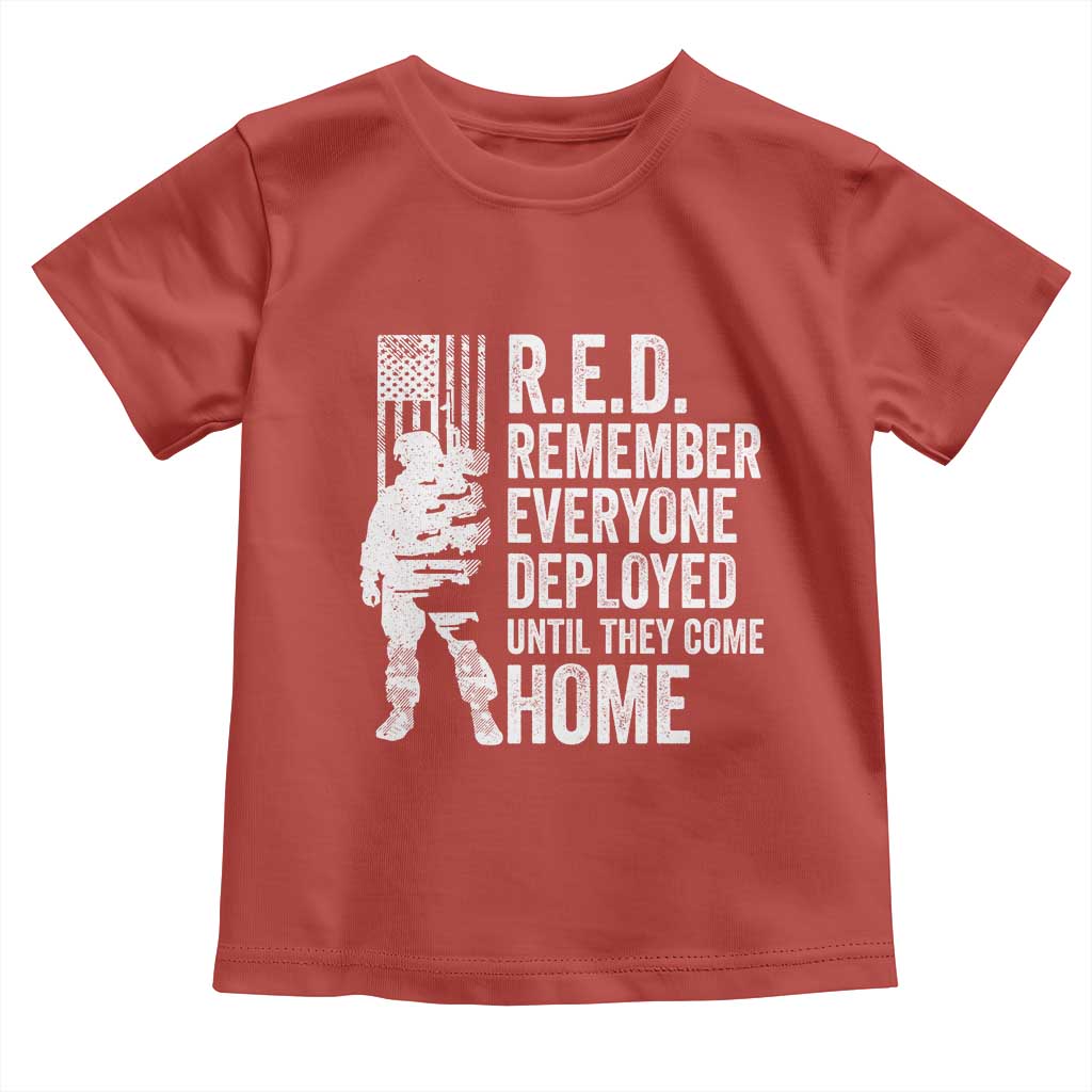 R.E.D Friday Toddler T Shirt Remember Everyone Deployed American Flag Military Supportive TS10 Red Print Your Wear