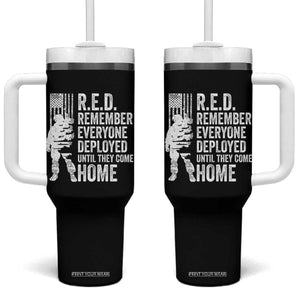R.E.D Friday Tumbler With Handle Remember Everyone Deployed American Flag Military Supportive TS10 One Size: 40 oz Black Print Your Wear