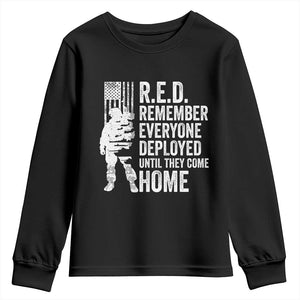 R.E.D Friday Youth Sweatshirt Remember Everyone Deployed American Flag Military Supportive TS10 Black Print Your Wear