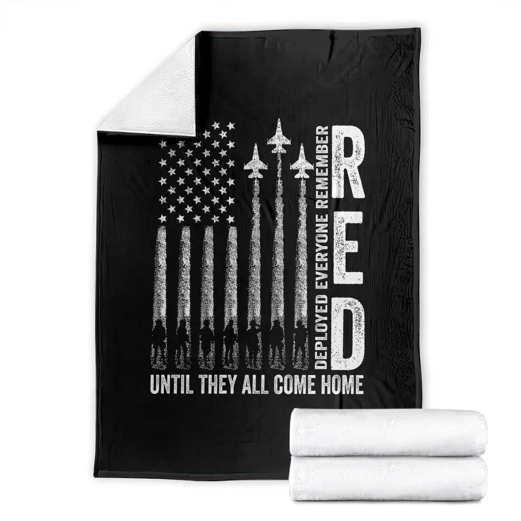 RED Friday Remember Everyone Deployed Throw Blanket Military American Flag TS10 Black Print Your Wear