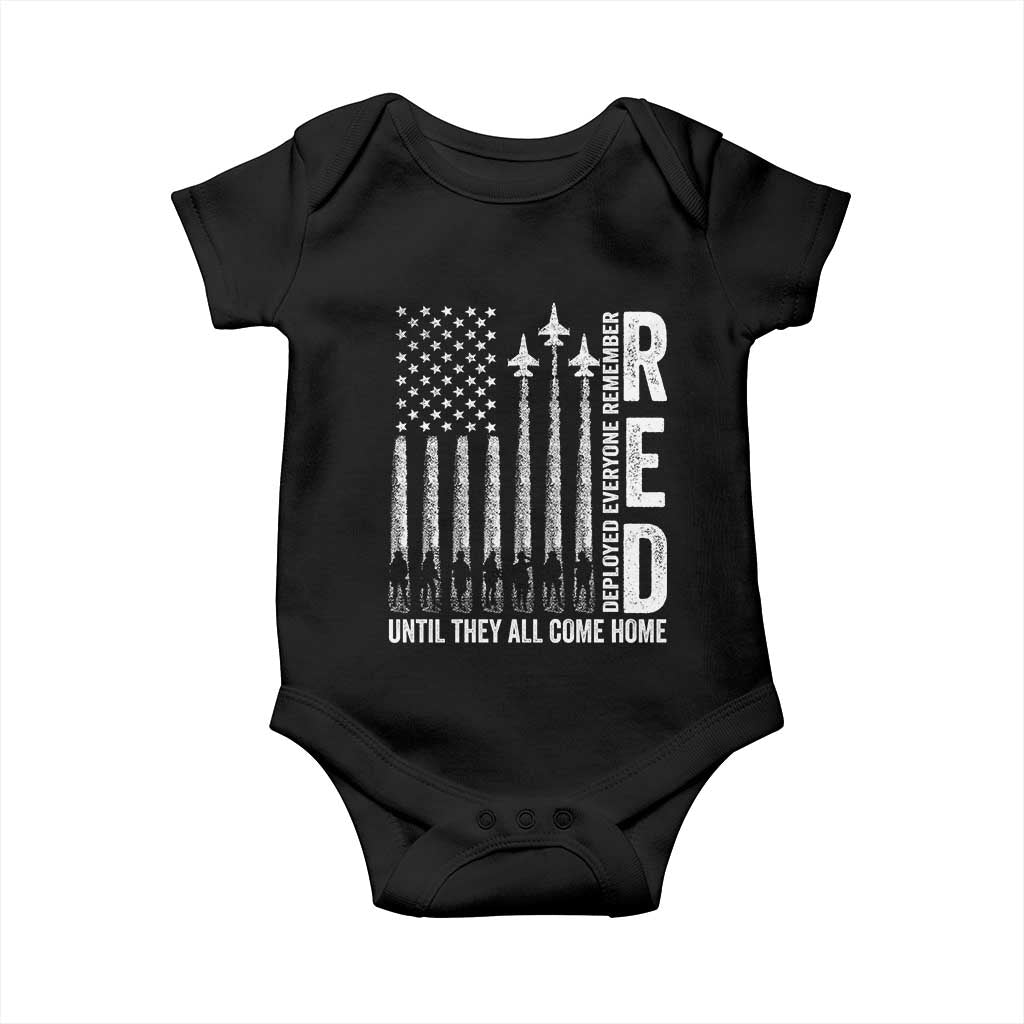 RED Friday Remember Everyone Deployed Baby Onesie Military American Flag TS10 Black Print Your Wear