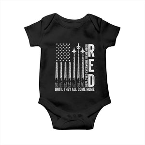 RED Friday Remember Everyone Deployed Baby Onesie Military American Flag TS10 Black Print Your Wear