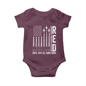 RED Friday Remember Everyone Deployed Baby Onesie Military American Flag TS10 Maroon Print Your Wear