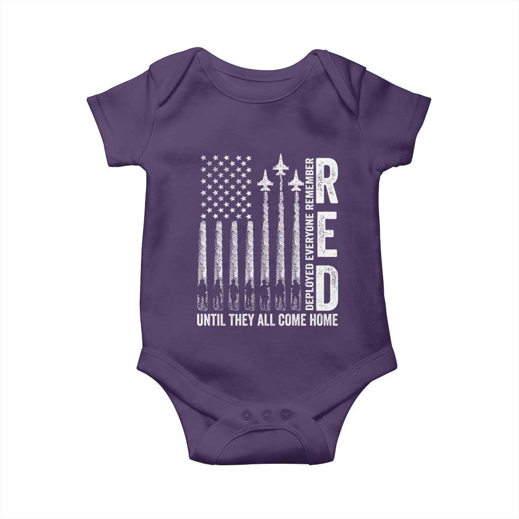 RED Friday Remember Everyone Deployed Baby Onesie Military American Flag TS10 Purple Print Your Wear