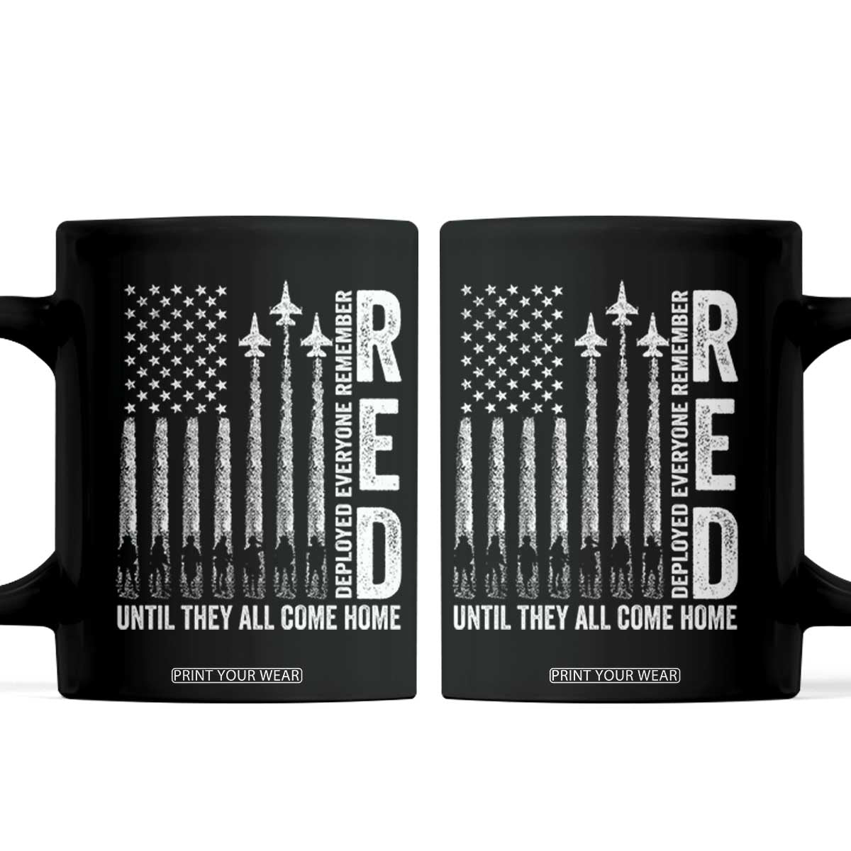 RED Friday Remember Everyone Deployed Coffee Mug Military American Flag TS10 Black Print Your Wear