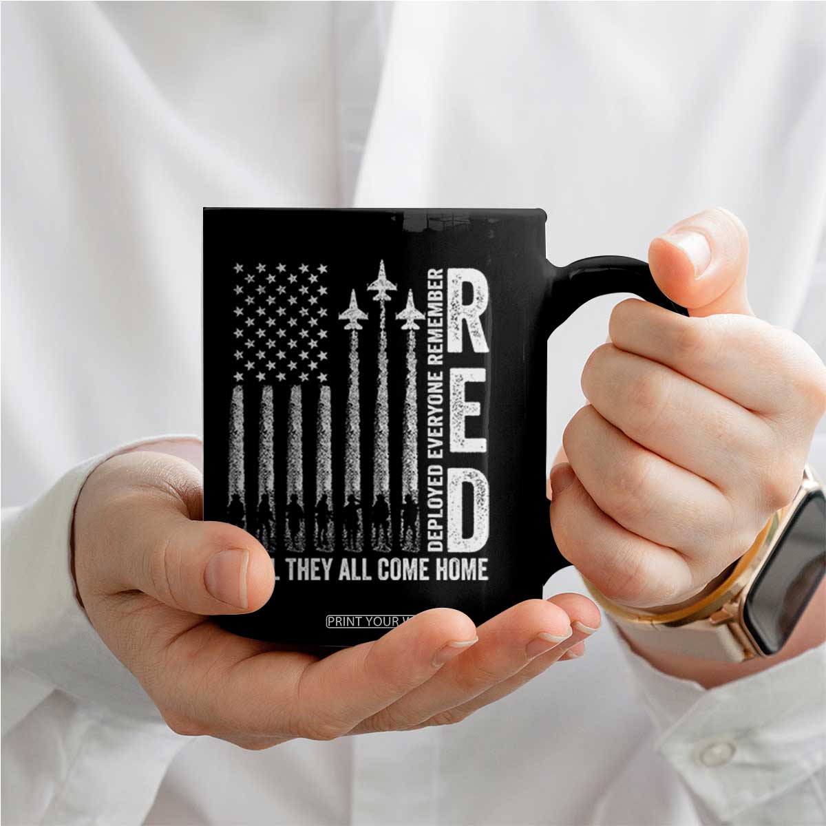 RED Friday Remember Everyone Deployed Coffee Mug Military American Flag TS10 Print Your Wear