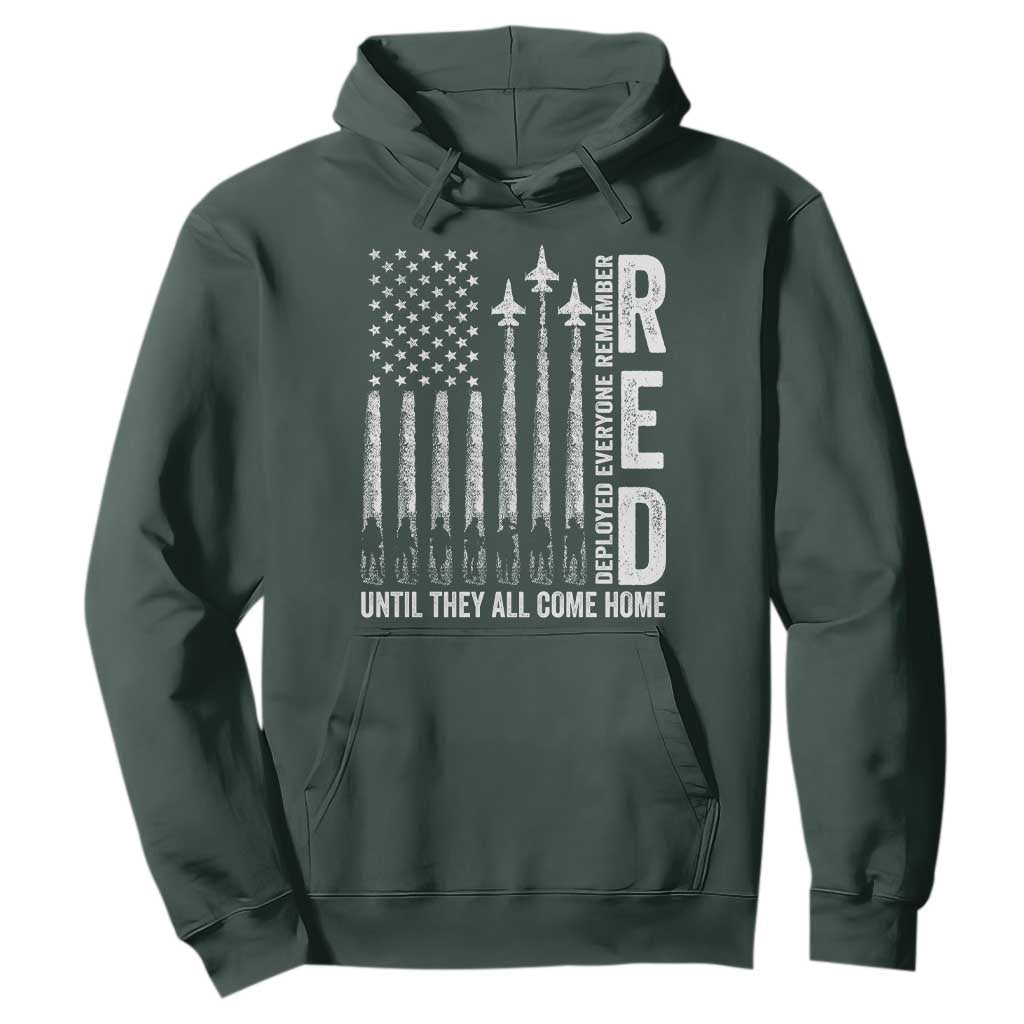 RED Friday Remember Everyone Deployed Hoodie Military American Flag TS10 Dark Forest Green Print Your Wear