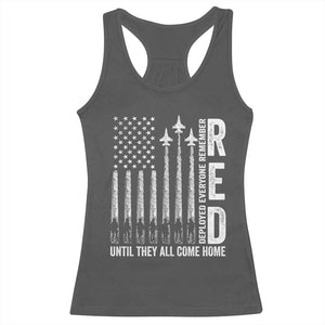 RED Friday Remember Everyone Deployed Racerback Tank Top Military American Flag TS10 Dark Heather Print Your Wear