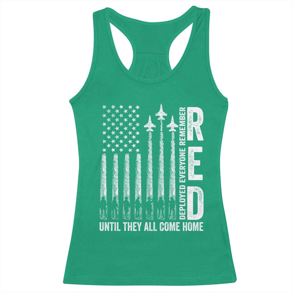 RED Friday Remember Everyone Deployed Racerback Tank Top Military American Flag TS10 Irish Green Print Your Wear