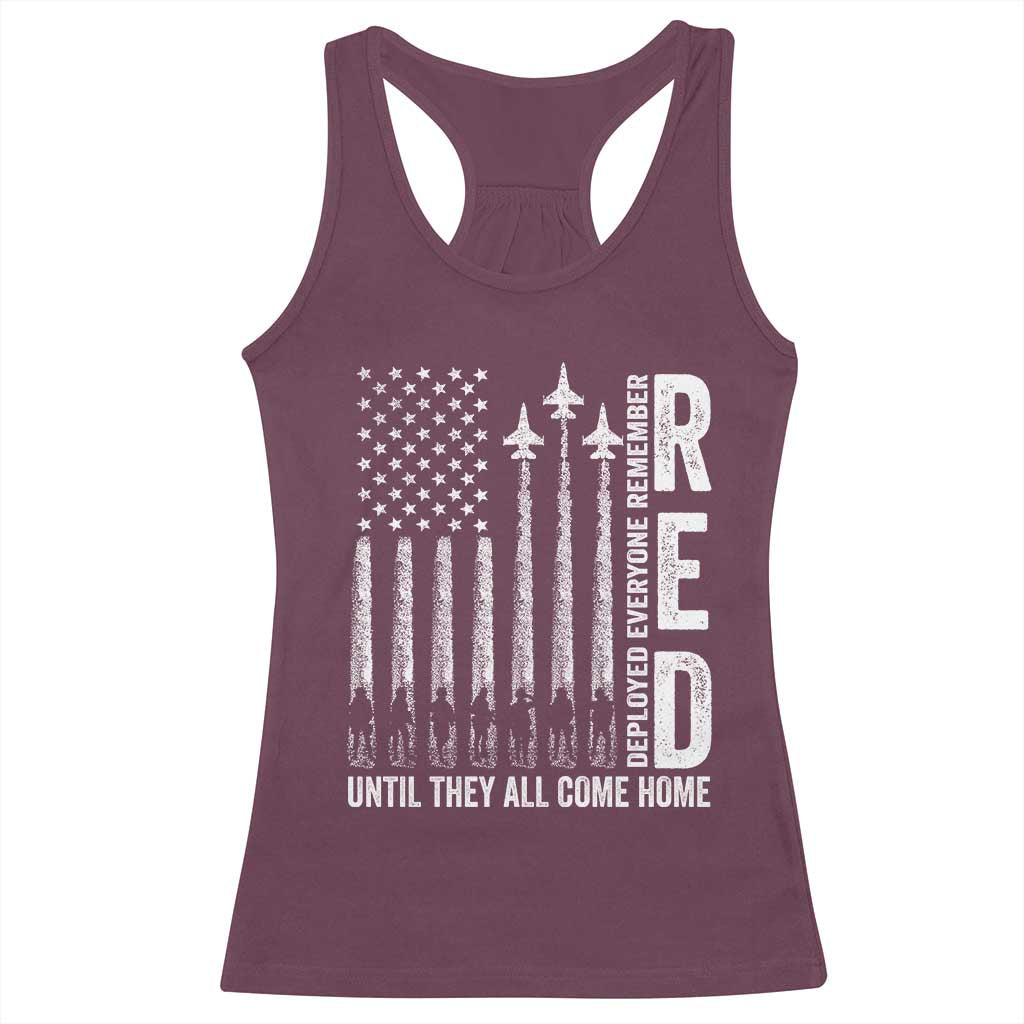 RED Friday Remember Everyone Deployed Racerback Tank Top Military American Flag TS10 Maroon Print Your Wear