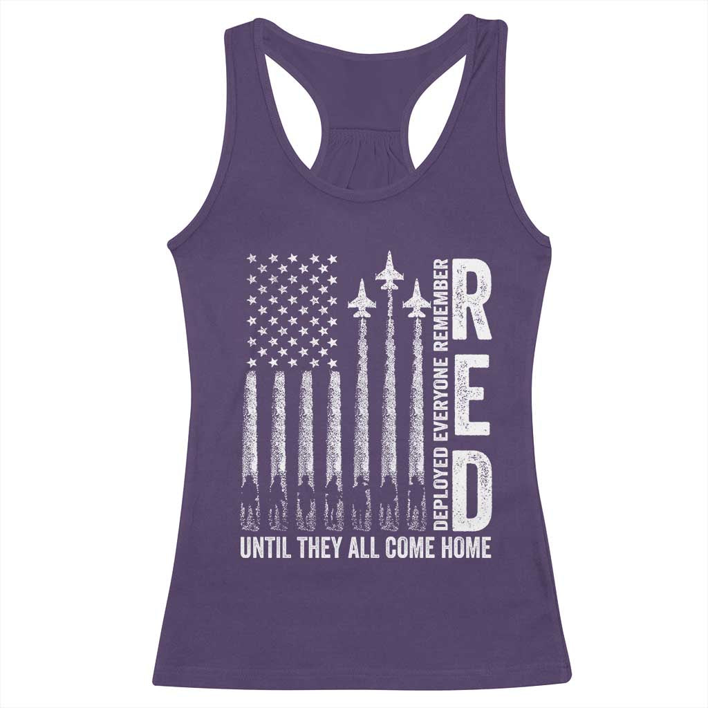 RED Friday Remember Everyone Deployed Racerback Tank Top Military American Flag TS10 Purple Print Your Wear