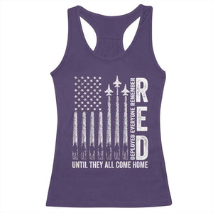 RED Friday Remember Everyone Deployed Racerback Tank Top Military American Flag TS10 Purple Print Your Wear