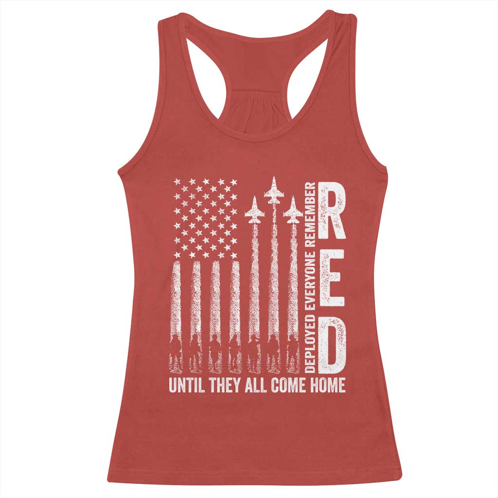 RED Friday Remember Everyone Deployed Racerback Tank Top Military American Flag TS10 Red Print Your Wear