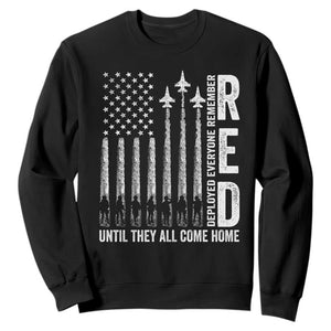 RED Friday Remember Everyone Deployed Sweatshirt Military American Flag TS10 Black Print Your Wear