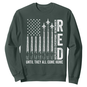 RED Friday Remember Everyone Deployed Sweatshirt Military American Flag TS10 Dark Forest Green Print Your Wear