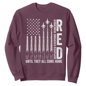 RED Friday Remember Everyone Deployed Sweatshirt Military American Flag TS10 Maroon Print Your Wear