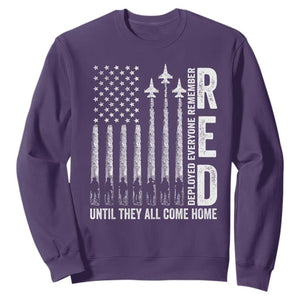 RED Friday Remember Everyone Deployed Sweatshirt Military American Flag TS10 Purple Print Your Wear