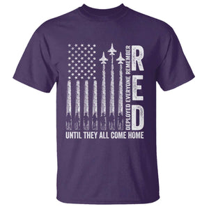 RED Friday Remember Everyone Deployed T Shirt Military American Flag TS10 Purple Print Your Wear