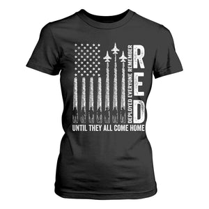 RED Friday Remember Everyone Deployed T Shirt For Women Military American Flag TS10 Black Print Your Wear