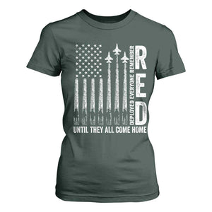 RED Friday Remember Everyone Deployed T Shirt For Women Military American Flag TS10 Dark Forest Green Print Your Wear