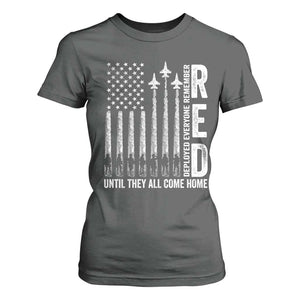RED Friday Remember Everyone Deployed T Shirt For Women Military American Flag TS10 Dark Heather Print Your Wear