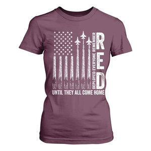RED Friday Remember Everyone Deployed T Shirt For Women Military American Flag TS10 Maroon Print Your Wear