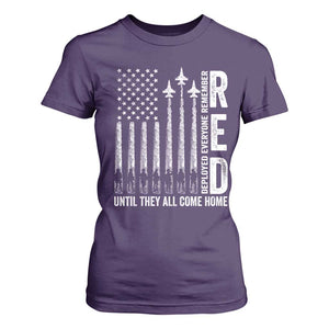 RED Friday Remember Everyone Deployed T Shirt For Women Military American Flag TS10 Purple Print Your Wear