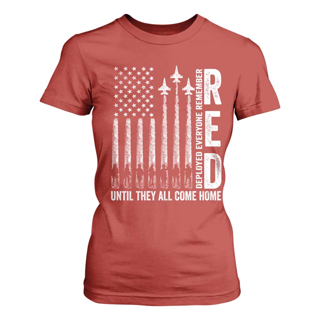 RED Friday Remember Everyone Deployed T Shirt For Women Military American Flag TS10 Red Print Your Wear