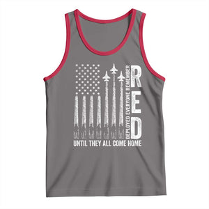 RED Friday Remember Everyone Deployed Tank Top Military American Flag TS10 Deep Heather Red Print Your Wear
