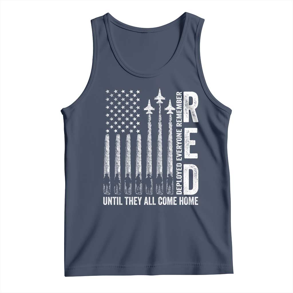 RED Friday Remember Everyone Deployed Tank Top Military American Flag TS10 Navy Print Your Wear
