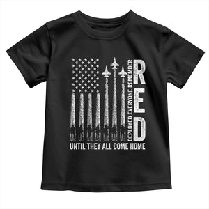 RED Friday Remember Everyone Deployed Toddler T Shirt Military American Flag TS10 Black Print Your Wear