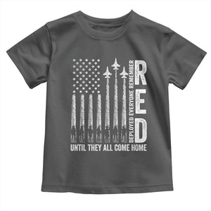 RED Friday Remember Everyone Deployed Toddler T Shirt Military American Flag TS10 Dark Heather Print Your Wear