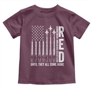 RED Friday Remember Everyone Deployed Toddler T Shirt Military American Flag TS10 Maroon Print Your Wear
