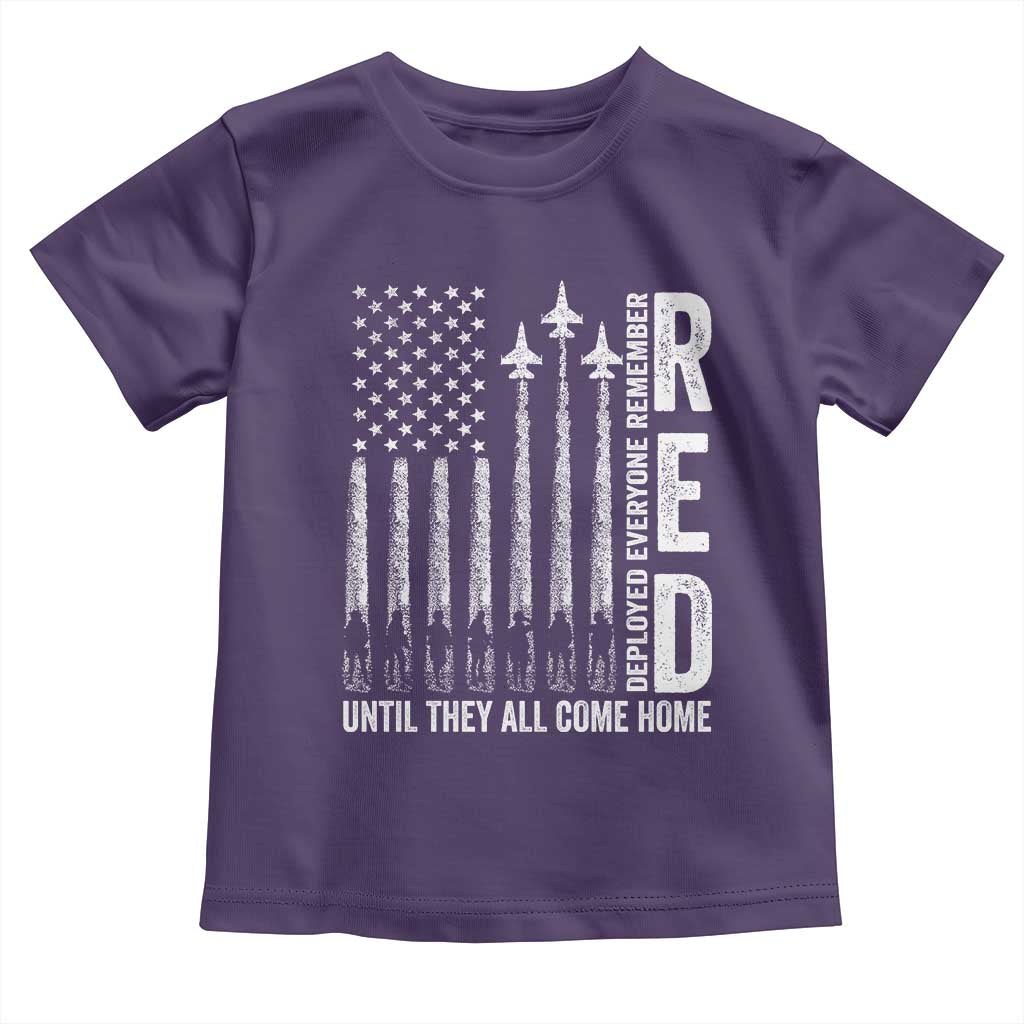 RED Friday Remember Everyone Deployed Toddler T Shirt Military American Flag TS10 Purple Print Your Wear