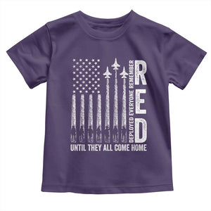 RED Friday Remember Everyone Deployed Toddler T Shirt Military American Flag TS10 Purple Print Your Wear