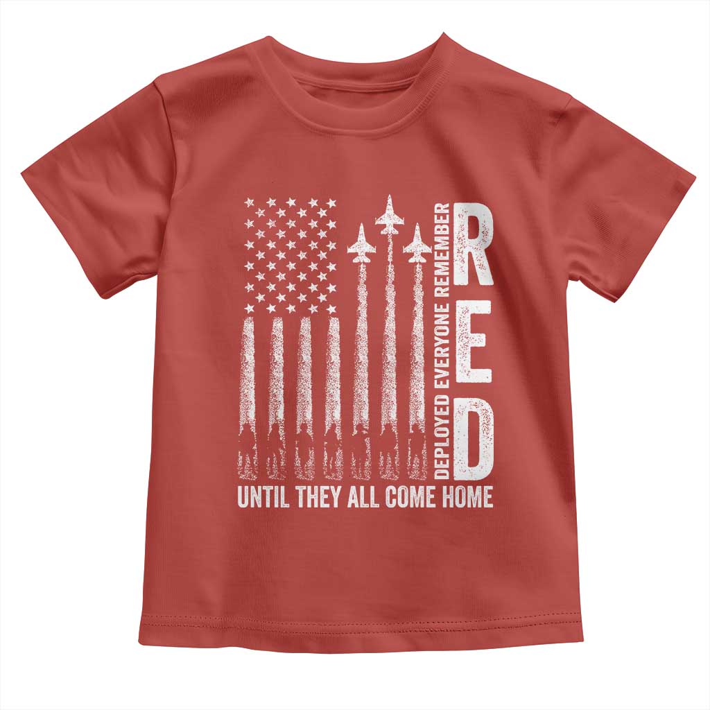 RED Friday Remember Everyone Deployed Toddler T Shirt Military American Flag TS10 Red Print Your Wear