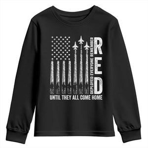 RED Friday Remember Everyone Deployed Youth Sweatshirt Military American Flag TS10 Black Print Your Wear