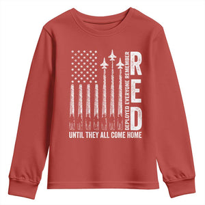 RED Friday Remember Everyone Deployed Youth Sweatshirt Military American Flag TS10 Red Print Your Wear