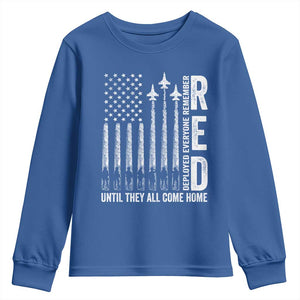 RED Friday Remember Everyone Deployed Youth Sweatshirt Military American Flag TS10 Royal Blue Print Your Wear